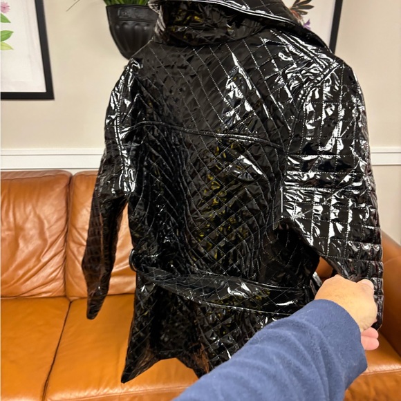 Fashion Nova Shiny Black Quilted Puffer Jacket - Picture 3 of 8